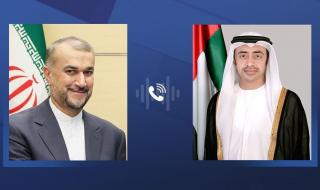 عبدالله بن زايد يجري اتصالا هاتفيا مع وزير خارجية إيران