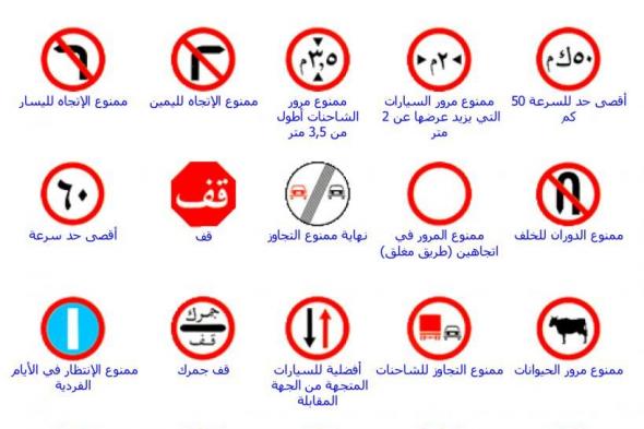 شرح علامات حركة المرور السعودية ومعانيها -تعلم أنظمة وإشارات مرور المركبات بالمملكة