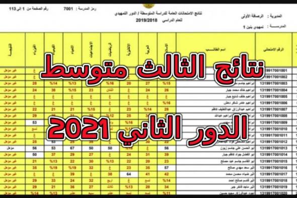رابط نتائج الثالث متوسط الدور الثاني 2021 جميع المحافظات موقع وزارة التربية العراقية