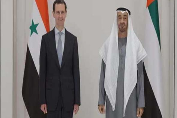 محمد بن زايد يستقبل الرئيس السوري بشار الأسد