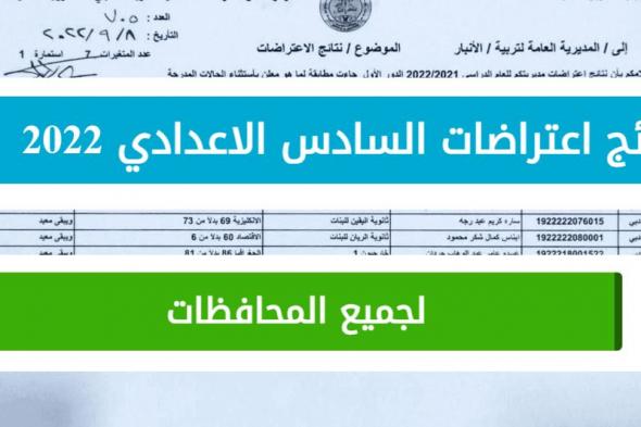 نتائج اعتراضات السادس الاعدادي 2022 موقع نتائجنا لجميع المحافظات العراقية