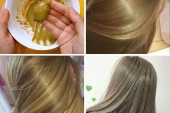 بدون صبغة او حناء .. طريقة طبيعية لصبغ الشعر باللون الأشقر الذهبي وإخفاء مثالي لشيب الشعر من أول مرة
