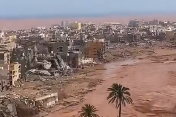 بالفيديو .. اتفرج حجم الدمار الذي أحدثه دانيال بدرنة الليبية