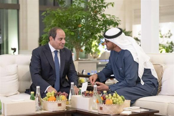 رئيس الدولة والرئيس المصري يبحثان علاقات البلدين والتطورات في المنطقة
