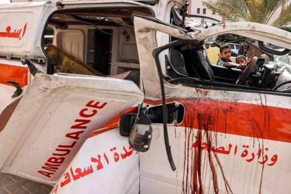 استشهاد 4 مُسعفين جراء قصف إسرائيلى لسيارة إسعاف شمال غزة