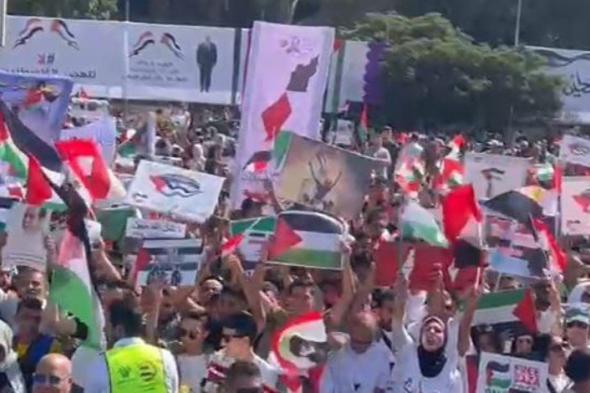 مسيرات حاشدة لدعم فلسطين والتنديد بحصار غزة في مدينة نصر.. صور
