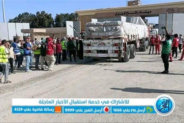 فرحة وهتافات مع عبور شاحنات المساعدات إلى قطاع غزة عبر معبر رفح