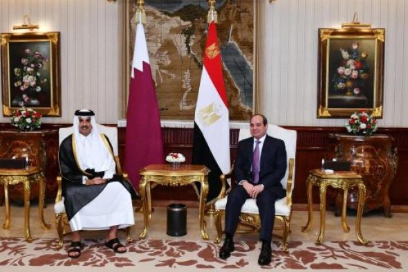 السيسي وأمير قطر يؤكدان رفض تصفية القضية الفلسطينية