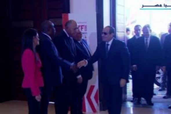 الرئيس السيسى يصل مقر انعقاد المعرض الأفريقى للتجارة البينية