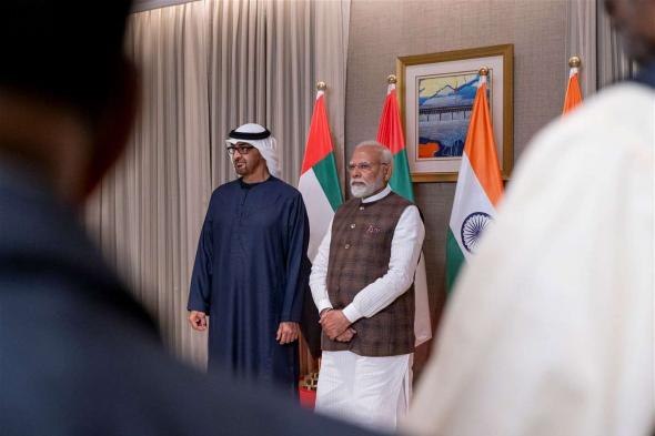 رئيس الدولة ورئيس وزراء الهند يبحثان تعزيز العلاقات الثنائية والتطورات الإقليمية والدولية