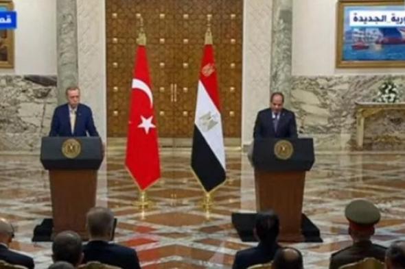 الرئيس السيسي: مصر وتركيا تواجهان تحديات مشتركة فرضها الواقع المضطرب في المنطقة