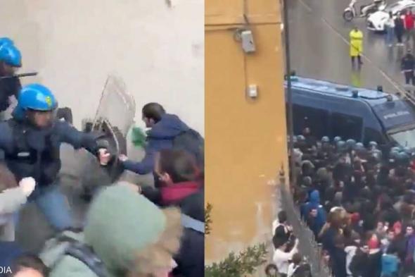 العالم اليوم - فيديو يثير الغضب بإيطاليا.. الشرطة تتصدى لطلاب يؤيدون فلسطين
