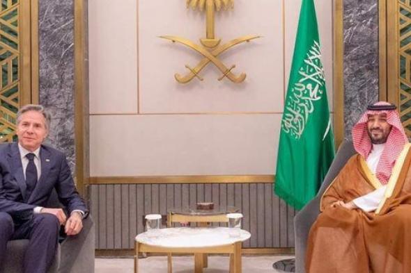 ‏ولي العهد السعودي يجتمع مع وزير الخارجية الأمريكي في جدة