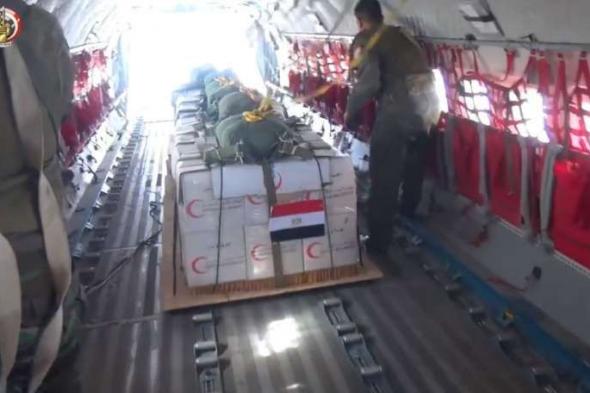 القوات الجوية المصرية تواصل أعمال إسقاط المساعدات على غزة (فيديو)