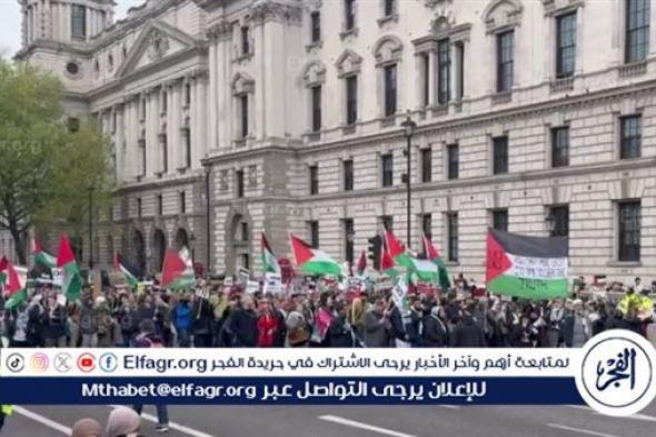 انطلاق مسيرة ضخمة تضامنا مع غزة من أمام مبنى البرلمان البريطاني