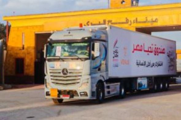 صندوق تحيا مصر يعلن التنسيق لعبور 1840 طن مساعدات محملين فى 115 شاحنة لغزة