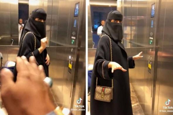 اتفرج : حسناء سعودية تنزع ثوب الحياء والخجل وتمارس وتقوم بعمل فاضح داخل المصعد