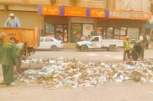محافظة الجيزة: رفع المخلفات وتحسين حالة النظافة بمنطقة المنشية