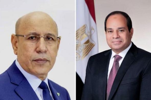 الرئيس السيسى يهنئ محمد ولد الشيخ الغزوانى بمناسبة إعادة انتخابه رئيسا لموريتانيا
